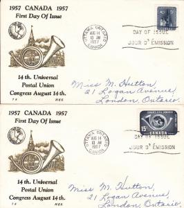 Canada # 371-372, Cacheted First Day Covers
