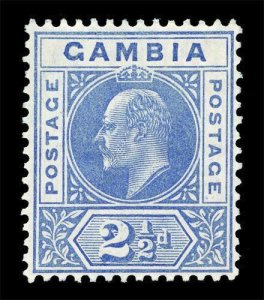 GAMBIA Scott #45 (SG 60) 1905 King Edward VII unused, VLH, pencil notation