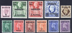 Bahrain 1948 1/2a-10r on GVI GB SG 51-60a Scott 52-61a LMM/MLH Cat £95($126)