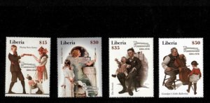 Liberia - 2005 - Norman Rockwell, Art - Set of 4 Stamps - Scott #2325-8 - MNH