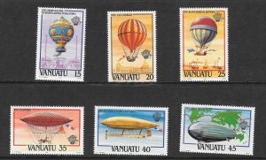 Vanuatu 354-9 Balloons and Airships VF MNH