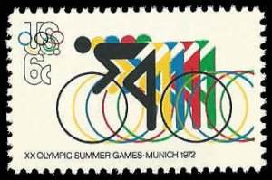 PCBstamps   US #1460 6c Olympics-Bicycling, MNH, (3)