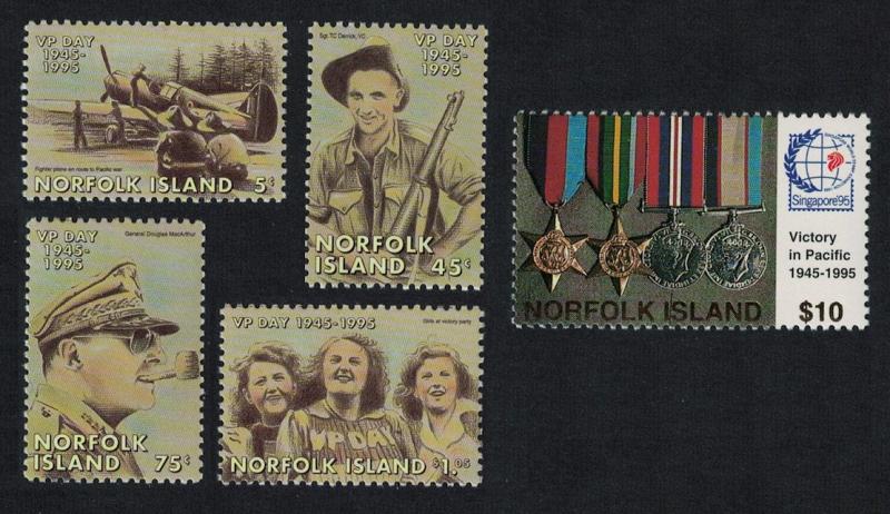 Norfolk 50th Anniversary of End of Second World War in the Pacific 5v SG#602-606