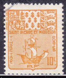 St. Pierre & Miquelon J68 USED 1947 Arms & Fishing Post Due