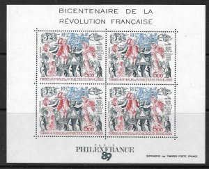 FRENCH SOUTHERN & ANTARCTIC TERRITORIES SGMS257 1989 FRENCH REVOLUTION  MNH 