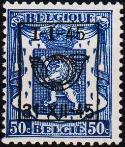 Belgium. 1945 50c Pre-Cancel. Unmounted Mint