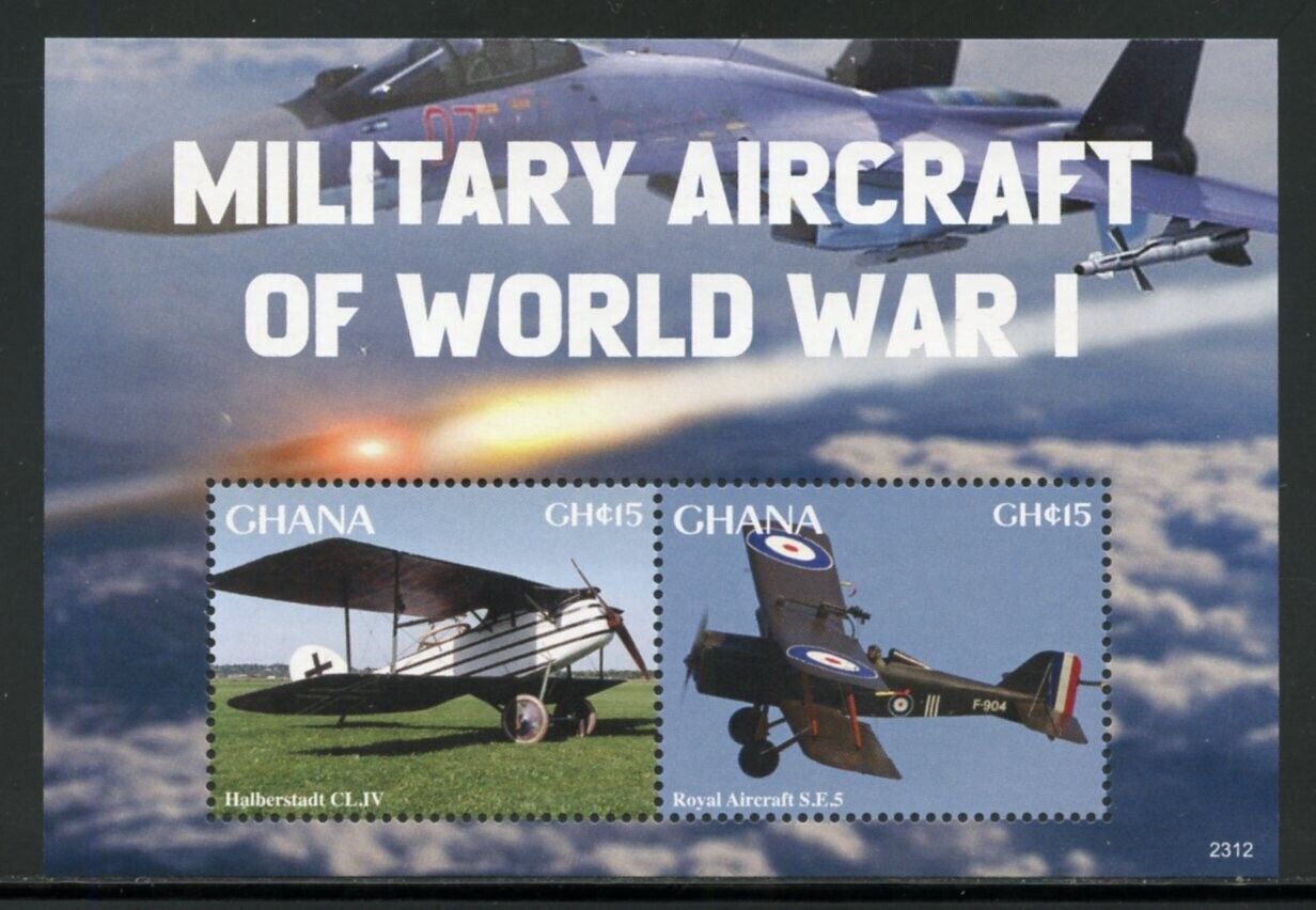 Ghana 2023 Military Aircraft of World WAR I Souvenir Sheet Mint NH