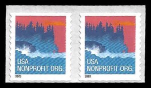 PCBstamps   US #3874 Coil Pair (10c)(2X5c)Sea Coast, Large Date, MNH, (18)