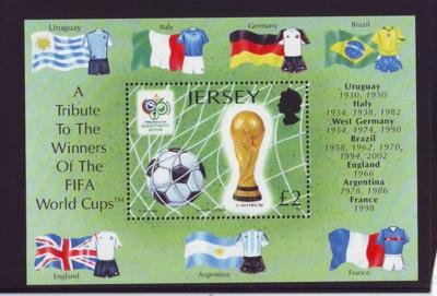 Jersey Sc 1216 2006 World Cup Soccer stamp sheet mint NH