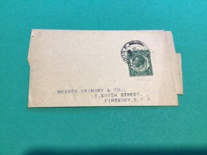 GB King George V Half penny green newspaper wrapper used  A10595