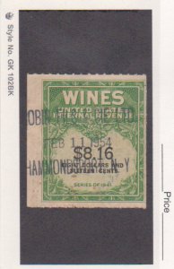 US Scott # RE 203 Used 1951-54 $8.16 Wines Revenue Stamp Hammondsport NY CXL