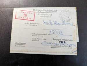 1942 Germany POW Folded Cover Wojnicz to Oflag VII Jewish General Bernard Mond