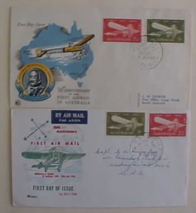 AUSTRALIA FDC AIRPLANE 1964, 2 DIFF