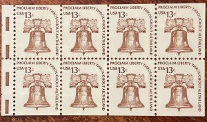 US #1595c MNH Bklt Pane of 8 Liberty Bell SCV $2.25 L42