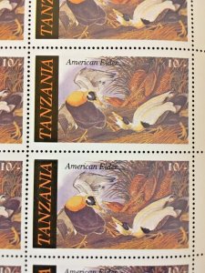 TANZANIA 1986 - 3 MINI SHEETS - Audubon BIRDS - MINT/NH, Free Shipping 