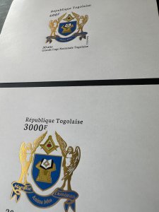 Togo 2022 De Luxe proof Gold Loge Franc-maçons Freimaurer Freemasonry Masonic