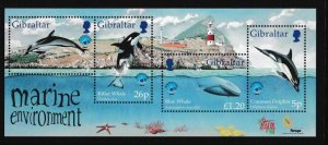 Gibraltar # 764, Marine Life, Souvenir Sheet, Mint NH, 1/2 Cat.