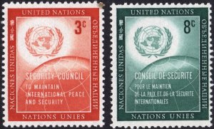 SC#55 & 56 3¢ & 8¢ United Nations: U.N. Security Council (1957) MNH