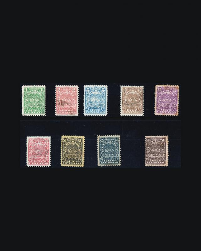 ,VINTAGE: COLOMBIA 1902 OG ,UNU,USD,LHR SCOTT 257-265 $57.1  LOT #COL1902B72