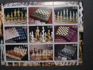 TAJIKISTAN STAMP-2000-WORLD FAMOUS CHESS CTO  FULL SHEET-VERY FINE