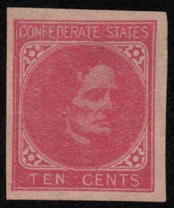 US #Confed 7 VF/XF  mint, reprint in red, very nice addition to any Confedera...