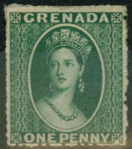 Grenada 1861 1d Bluish Green SG1 Fine & Fresh Mtd Mint example of this Rare stam