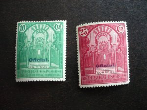 Stamps - Spain - Scott# O21, O23 - Mint Hinged Partial Set of 2 Stamps