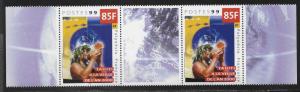 FRENCH POLYNESIA SC# 768 GUTTER  PR VF/MNH 1999