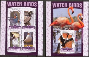 Solomon Islands 2016 Water Birds II sheet +S/S MNH