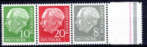 Germany Bund Scott # 708, 710, 707, mint nh, se-tenant, W22YII