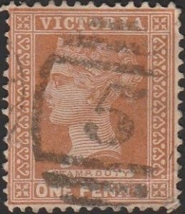 Australia Victoria 1897 Sc#170 1d Brownish Orange Queen Victoria USED-F-VF.