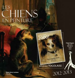 Togo - Dogs In Paintings - Souvenir Sheet - 20H-502