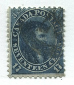 Canada 1859 17 cents Cartier blue used