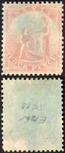 Nevis SG2 4d Rose on Bluish paper Mint (no gum) Cat 180 pounds