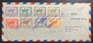 1951Caracas Venezuela First Day Cover To New York USA Simon Bolivar Stamps FDc