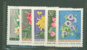 Vietnam/North (Democratic Republic) #203-207 Unused Single (Complete Set) (Flowers)