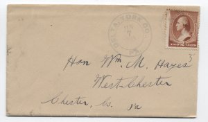 1885 Delta PA county name double circle handstamp #210 cover [S.4340]