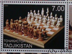 TAJIKISTAN STAMP-2000-WORLD FAMOUS CHESS CTO  FULL SHEET-VERY FINE