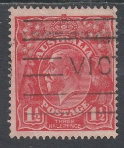 AUSTRALIA 1924 KGV 11/2D HALE PENCE VARIETY SINGLE WMK USED