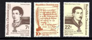 DOMINICAN REPUBLIC #904-906  1984  BIRTH OF PEDRO URENA    MINT  VF NH  O.G  b