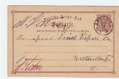 Germany  Apolda 1878 postal stationary  stamps card R21317