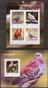 Djibouti 2018 Birds Pigeons sheet + S/S MNH