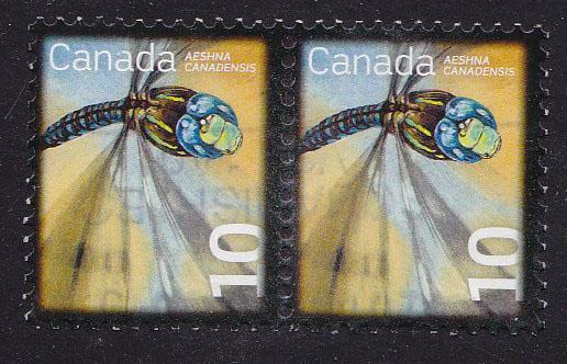 Canada -2008 Dragonfly -Beneficial Insect 10c used x2