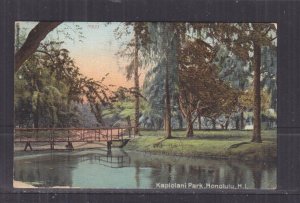 HAWAII, 1909 ppc. Honolulu, Kapiolani Park, 2c. Honolulu to Calgary, Canada.