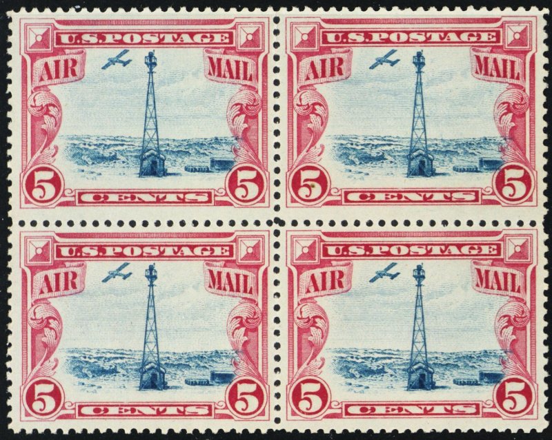 C11, Mint VF NH 5¢ Airmail Block of Four CV $40.00