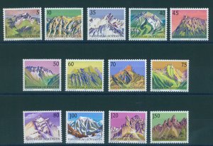 LIECHTENSTEIN, FULL SET MOUNTAIN VIEWS, MNH