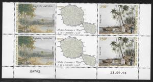 FRENCH POLYNESIA SC# 743 GUTTER B/4  FVF/MNH 1998