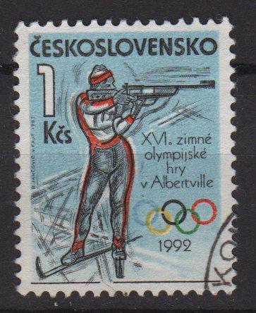 Czechoslovakia 1992 - Scott 2850 used - 1k, Winter Olympic 