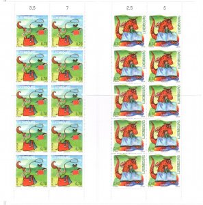 2010 EUROPE CEPT Luxembourg, 2 Minifheets of 10 values Children's Books ...