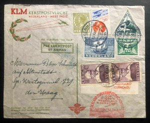 1934 The Hague Netherlands Special Christmas Flight Cover To Willemstad Curacao